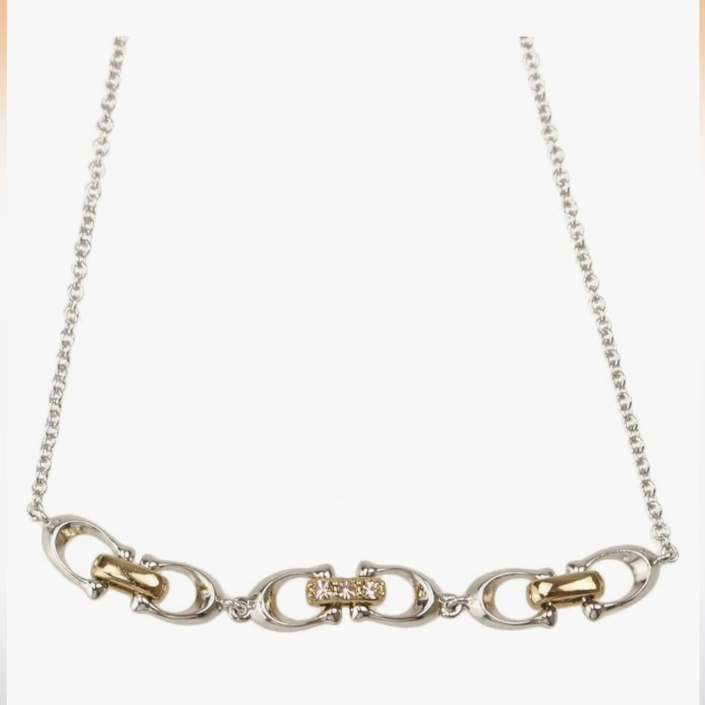 Coach Linked Silver Gold Timeless Necklace
